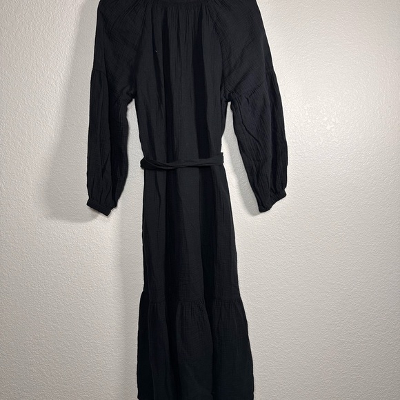 Rails Organic Cotton Vittoria Dress in Black  Double Gauze Maxi Tiered Small - Picture 9 of 9